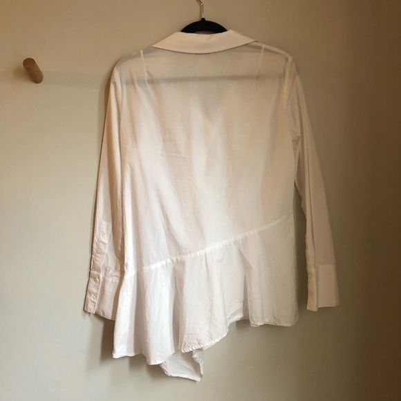 Club Monaco Asymmetrical White Button-Up Shirt - Picture 3 of 3